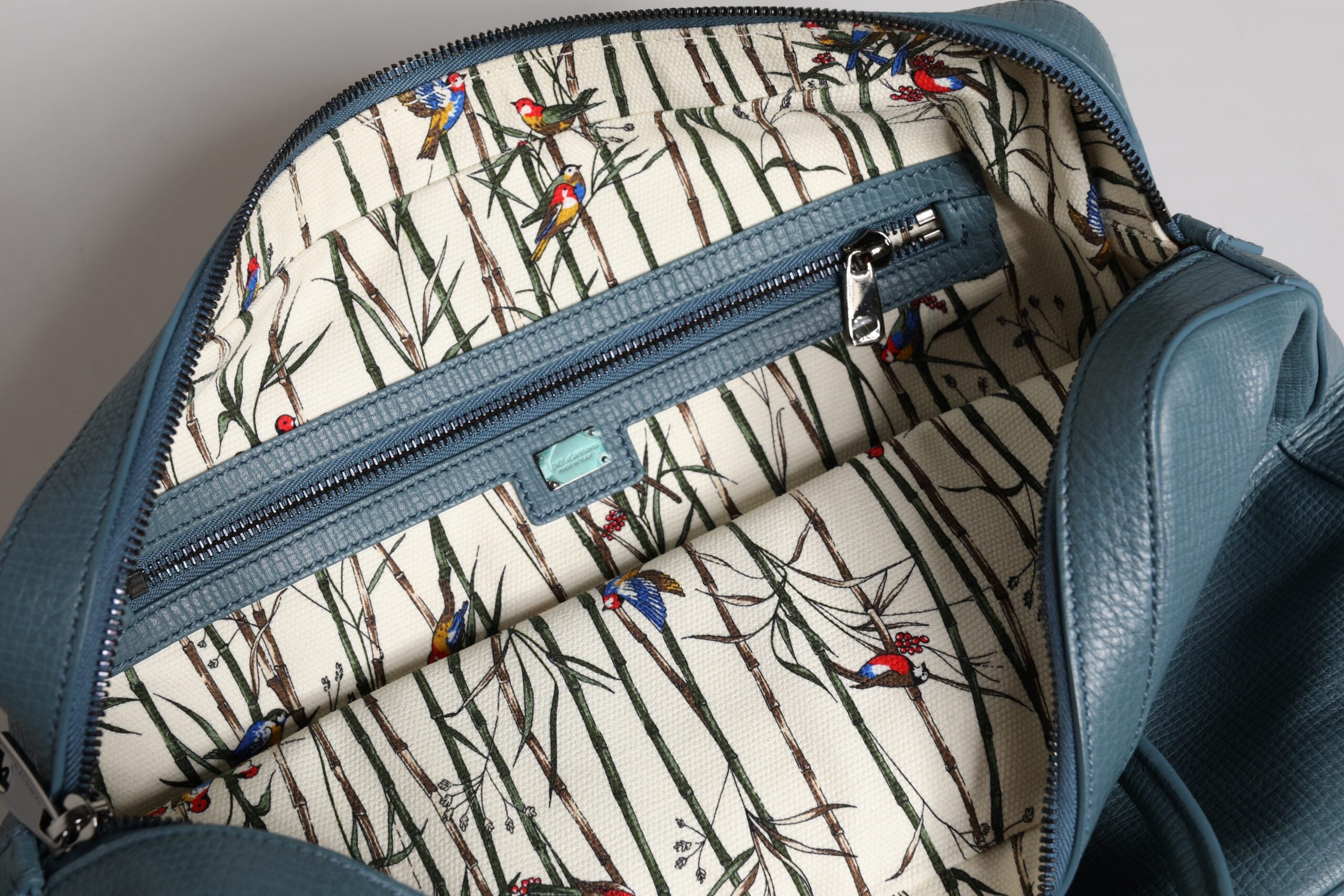 Dolce & Gabbana Blaue Logo-Doppelgriff-Messenger-Aktentasche
