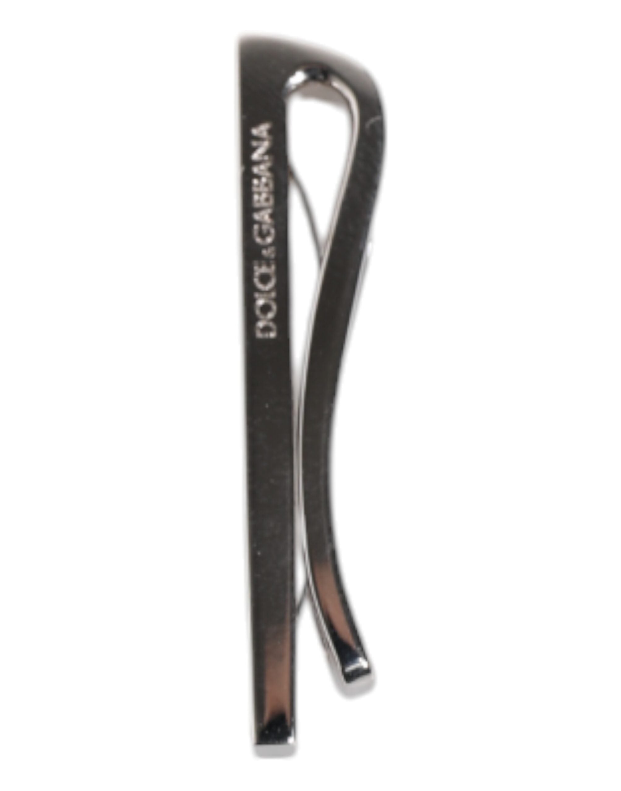 Dolce & Gabbana Silberfarbenes Messing Logo Krawattenklammer Bar