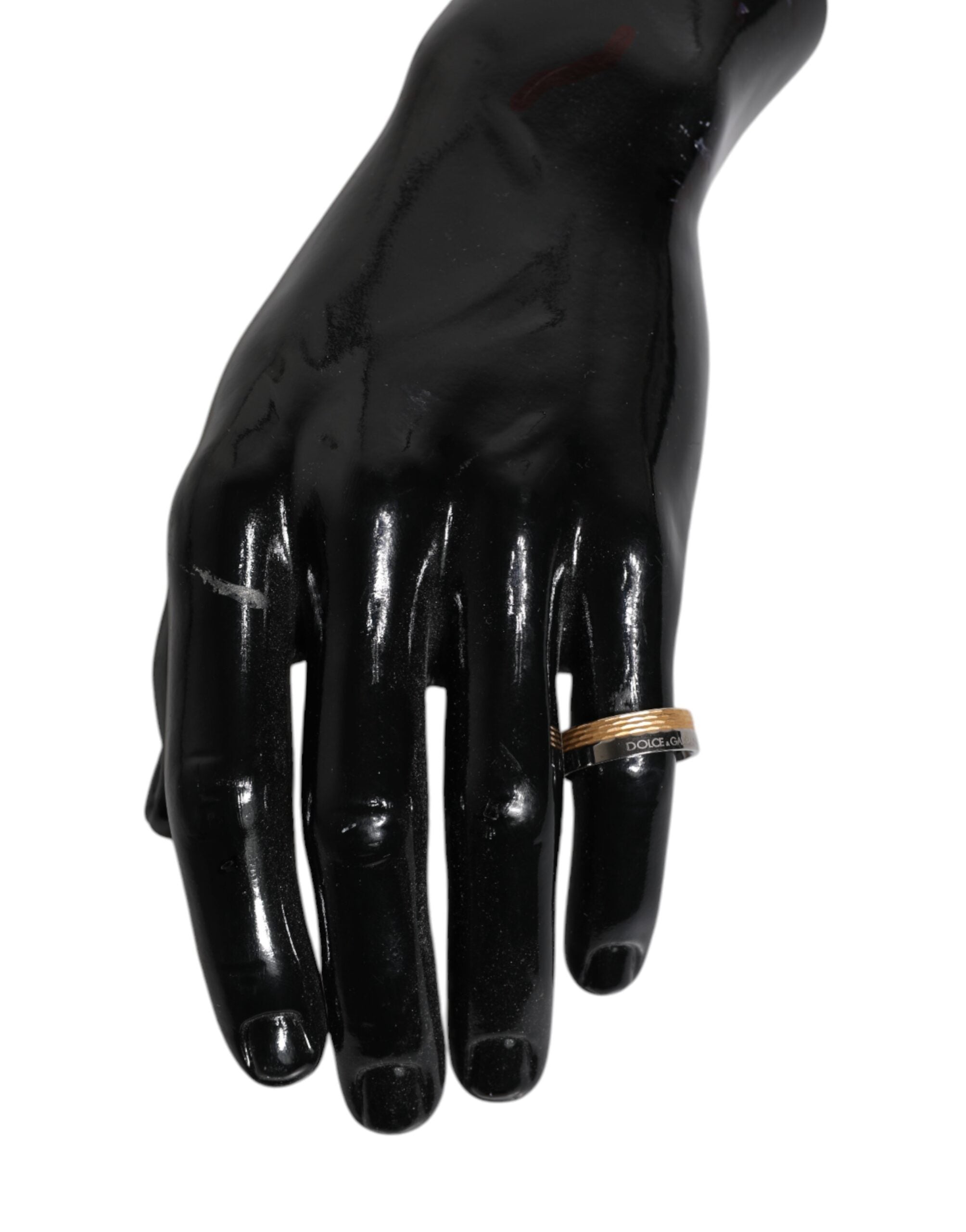 Dolce & Gabbana Gold-Silber-Ton Echtmessing DG Logo Ring
