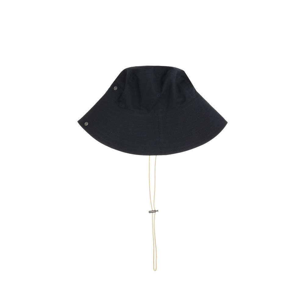 Burberry Gabardine-Eimerhut mit karierter Krempe
