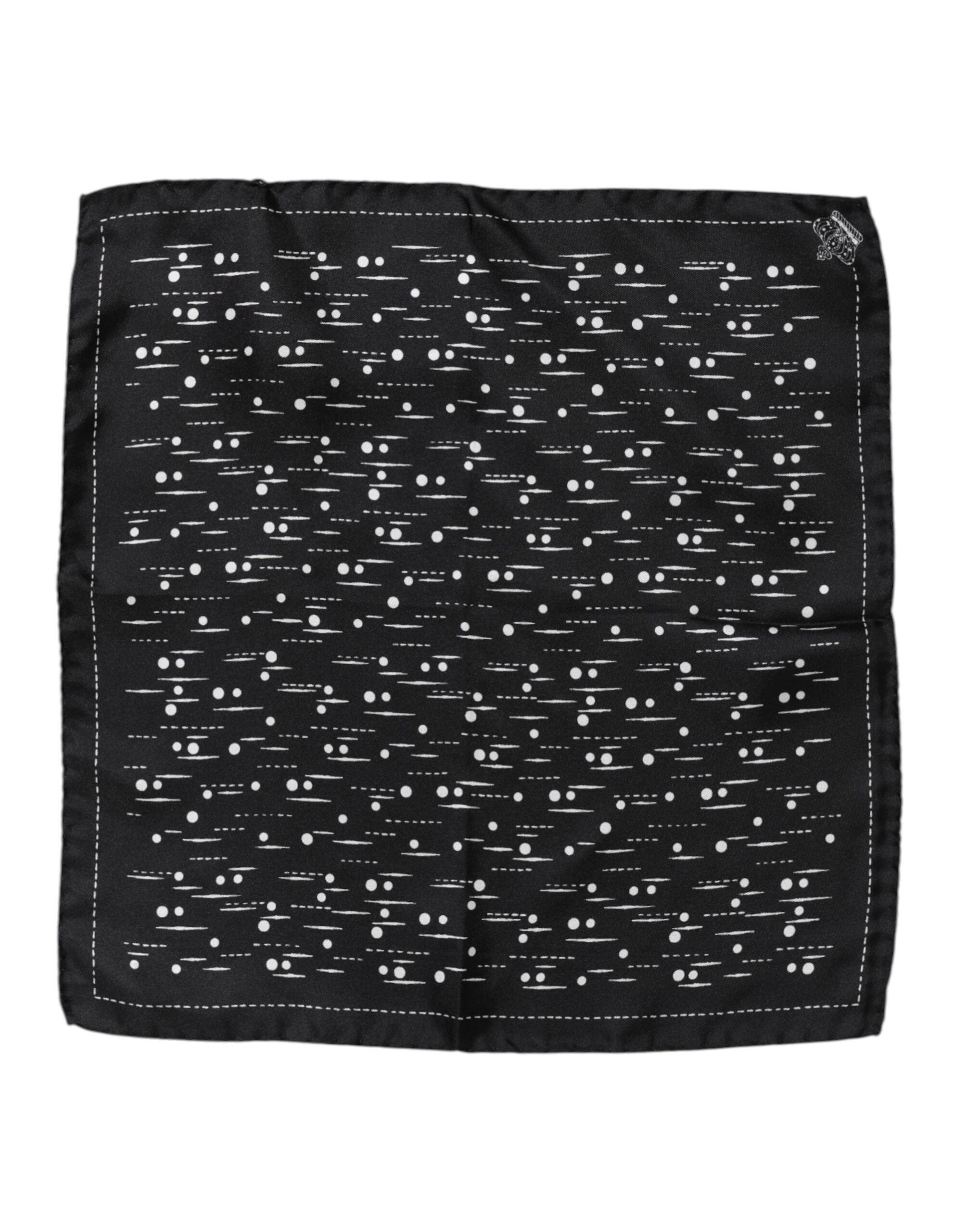 Dolce & Gabbana Schwarz Weiß Gedruckt Quadratisch Männer Foulard Schal