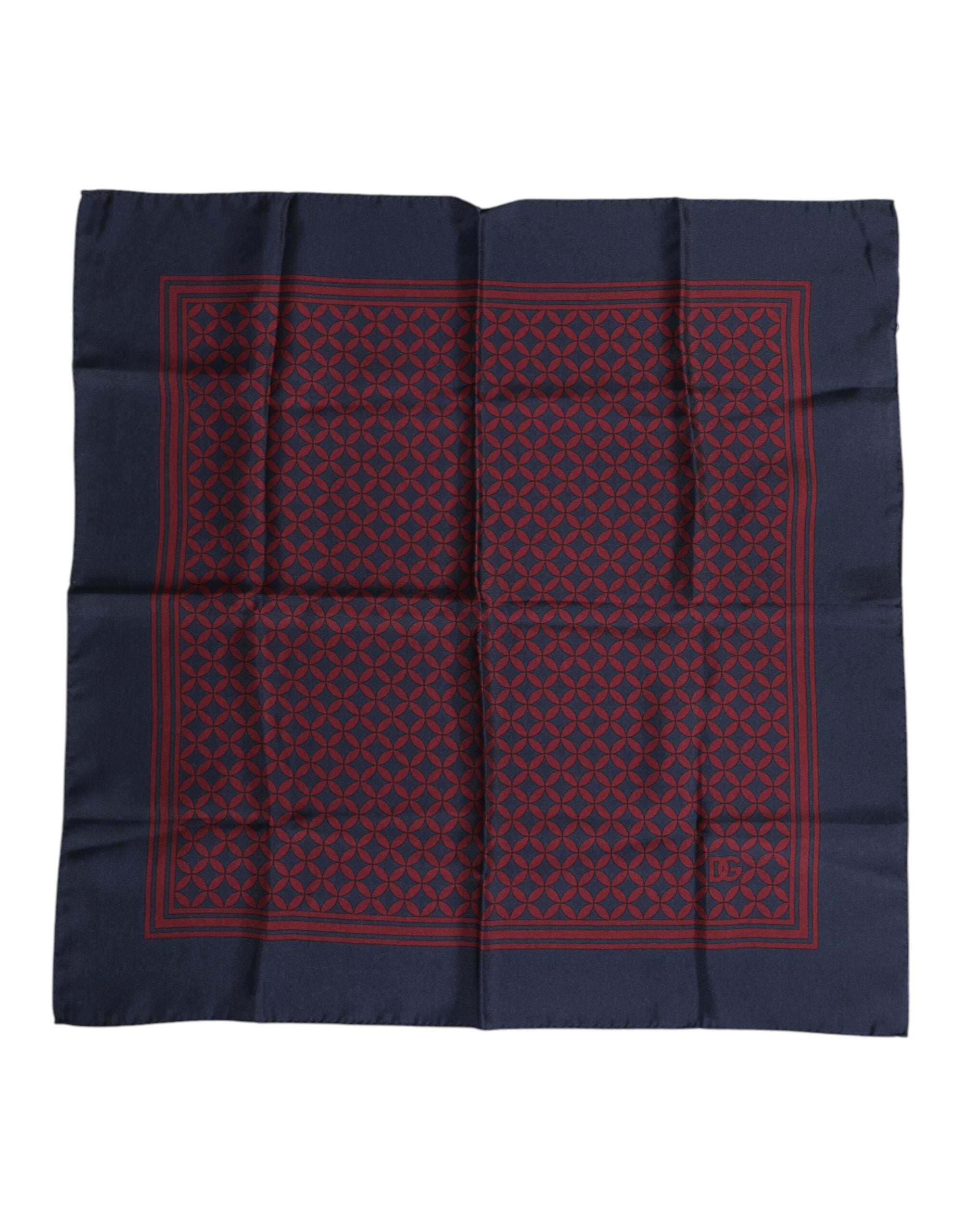 Dolce & Gabbana Rot Blau Bedruckte Seide Quadrat Männer Foulard Schal
