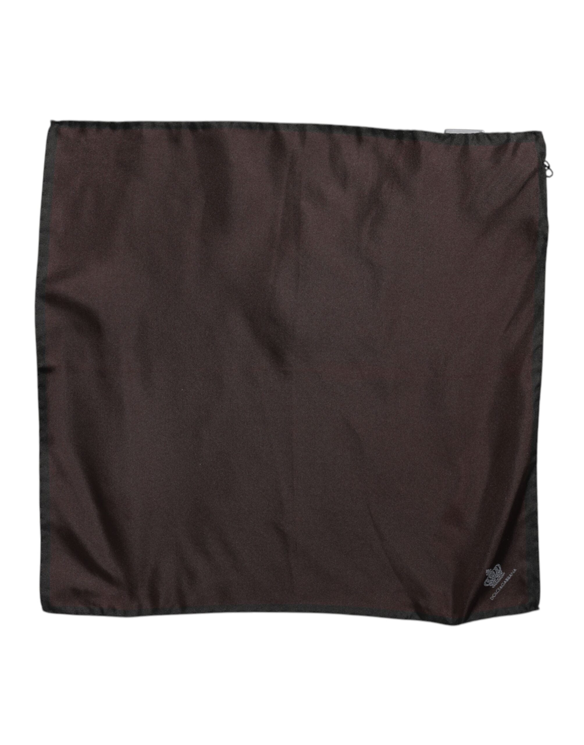 Dolce & Gabbana Brauner DG Crown Silk Square Herren Foulardschal