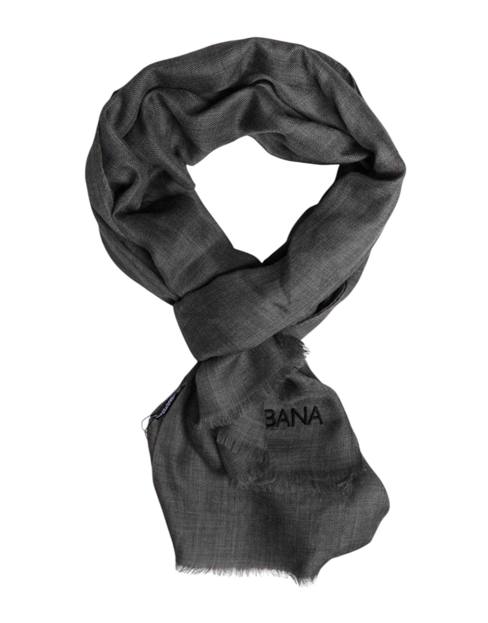 Dolce & Gabbana Grauer Logo-Print Halswärmer Wickelschal Halstuch