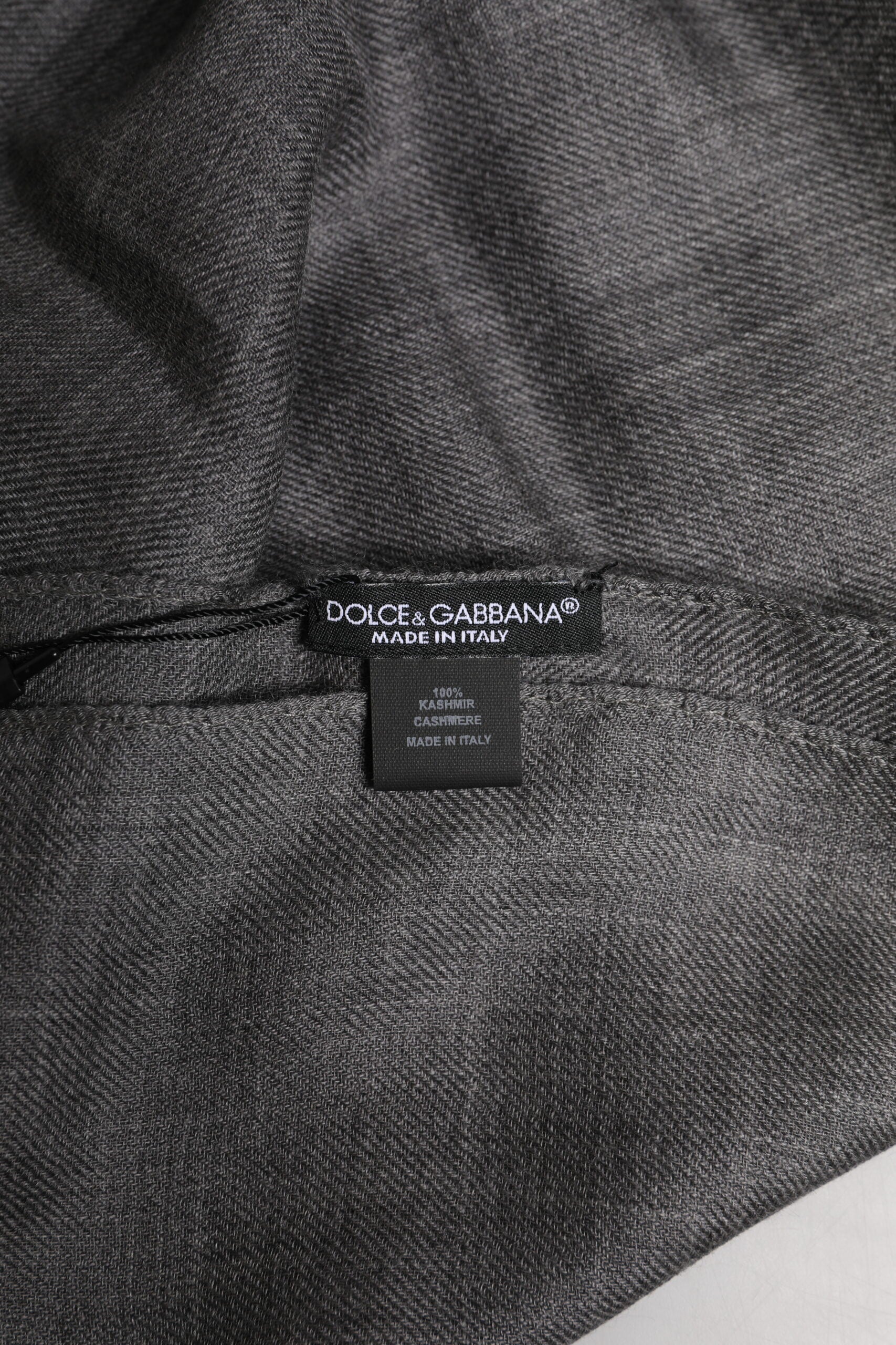 Dolce & Gabbana Grauer Logo-Print Halswärmer Wickelschal Halstuch