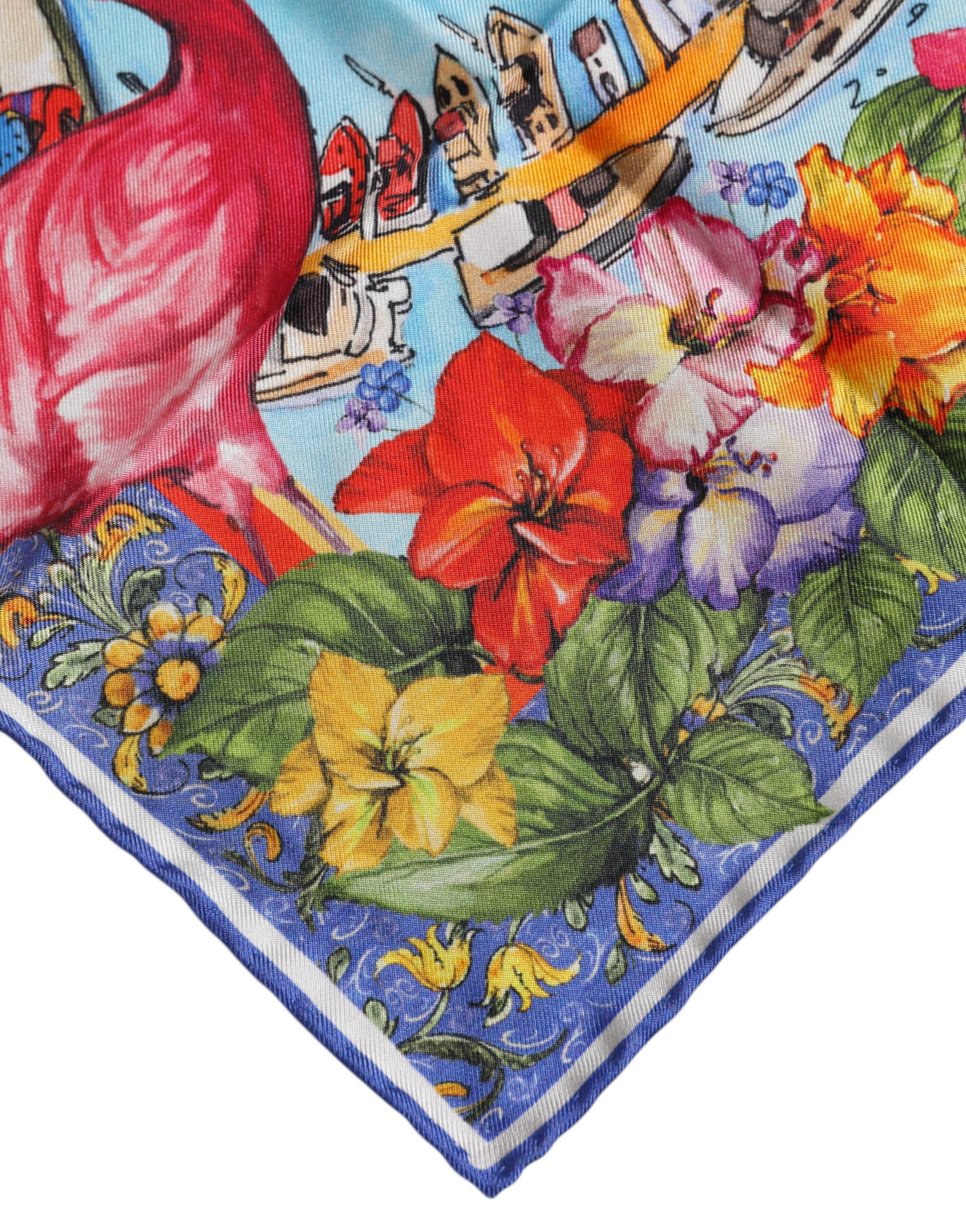 Dolce & Gabbana Multicolor Grafikdruck Quadratischer Foulardschal
