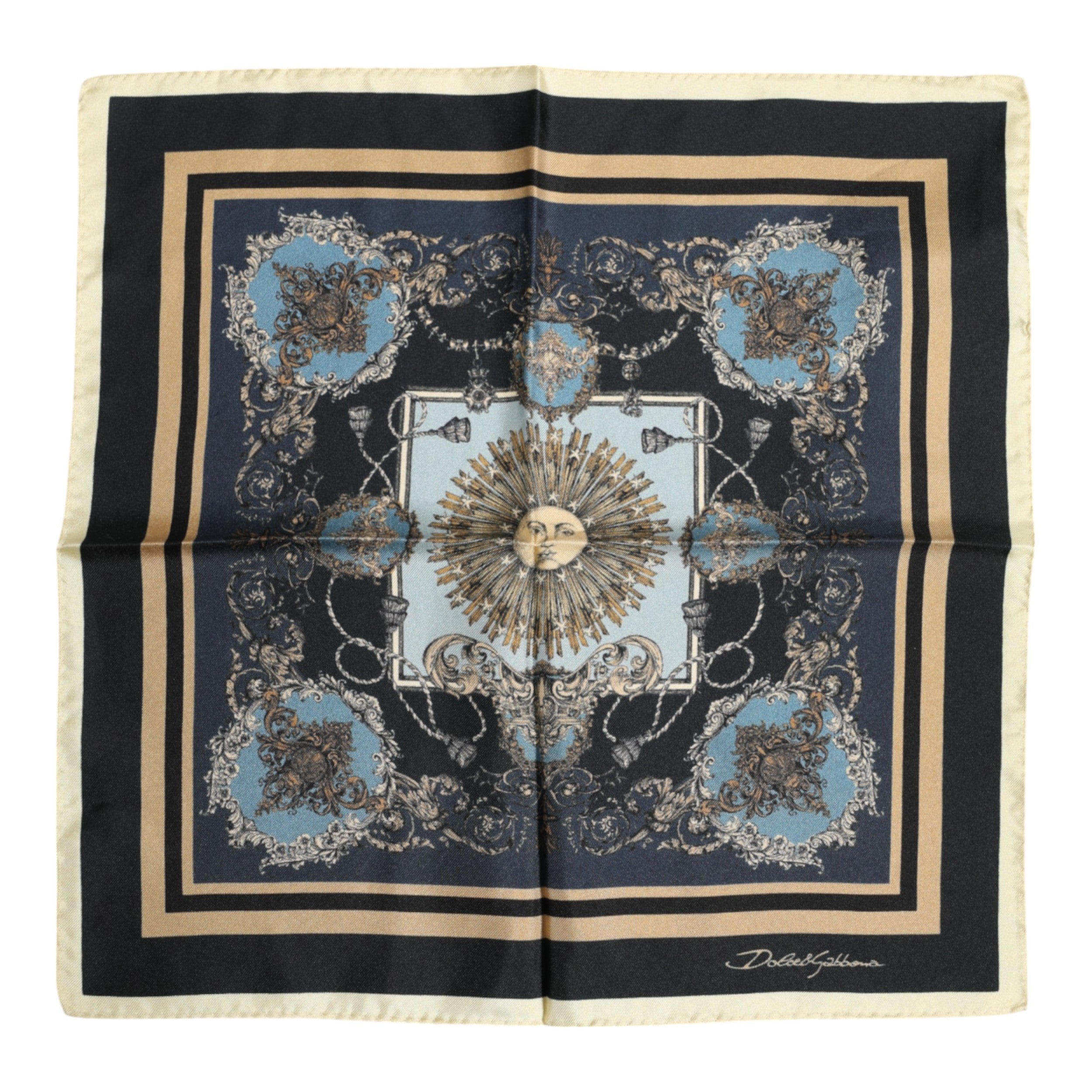 Dolce & Gabbana Multicolor Kaschmir Quadrat Männer Foulard Schal