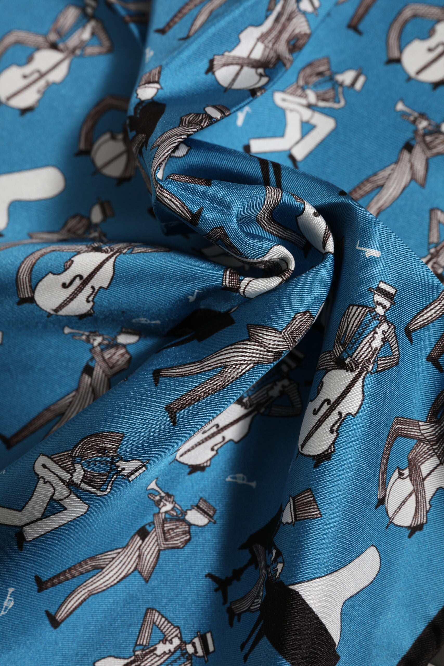 Dolce & Gabbana Blau Jazz Club Silk Square Herren Foulard Schal