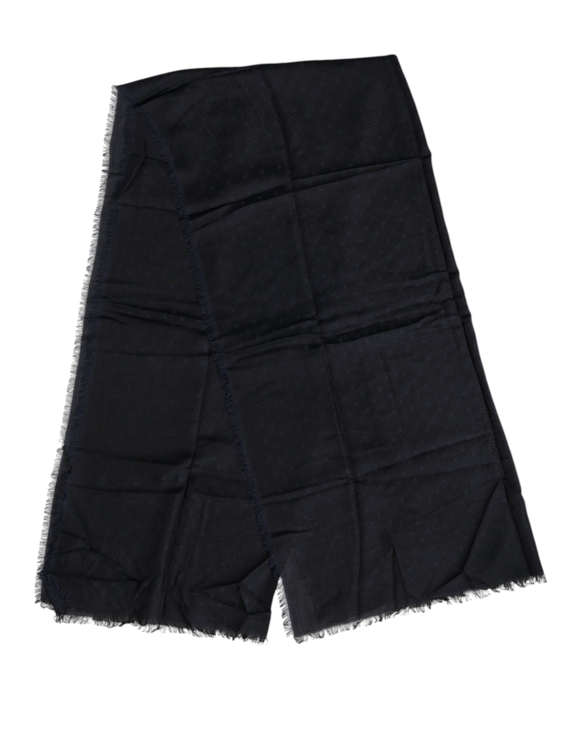 Dolce & Gabbana Schwarzer Viskose Fransen Halswärmer Schal