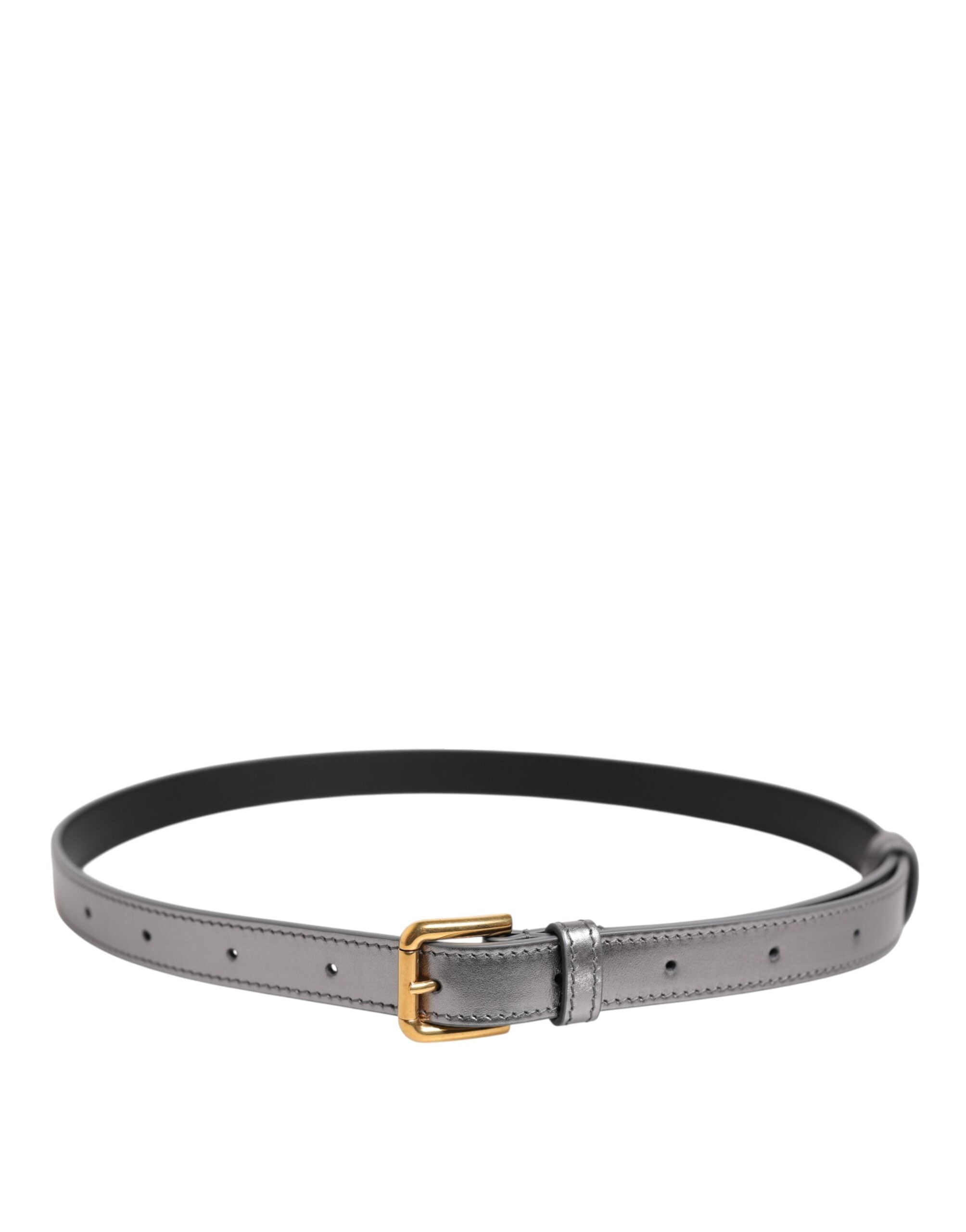 Dolce & Gabbana Silberne Logo-Gravur Metall Gürtelschnalle