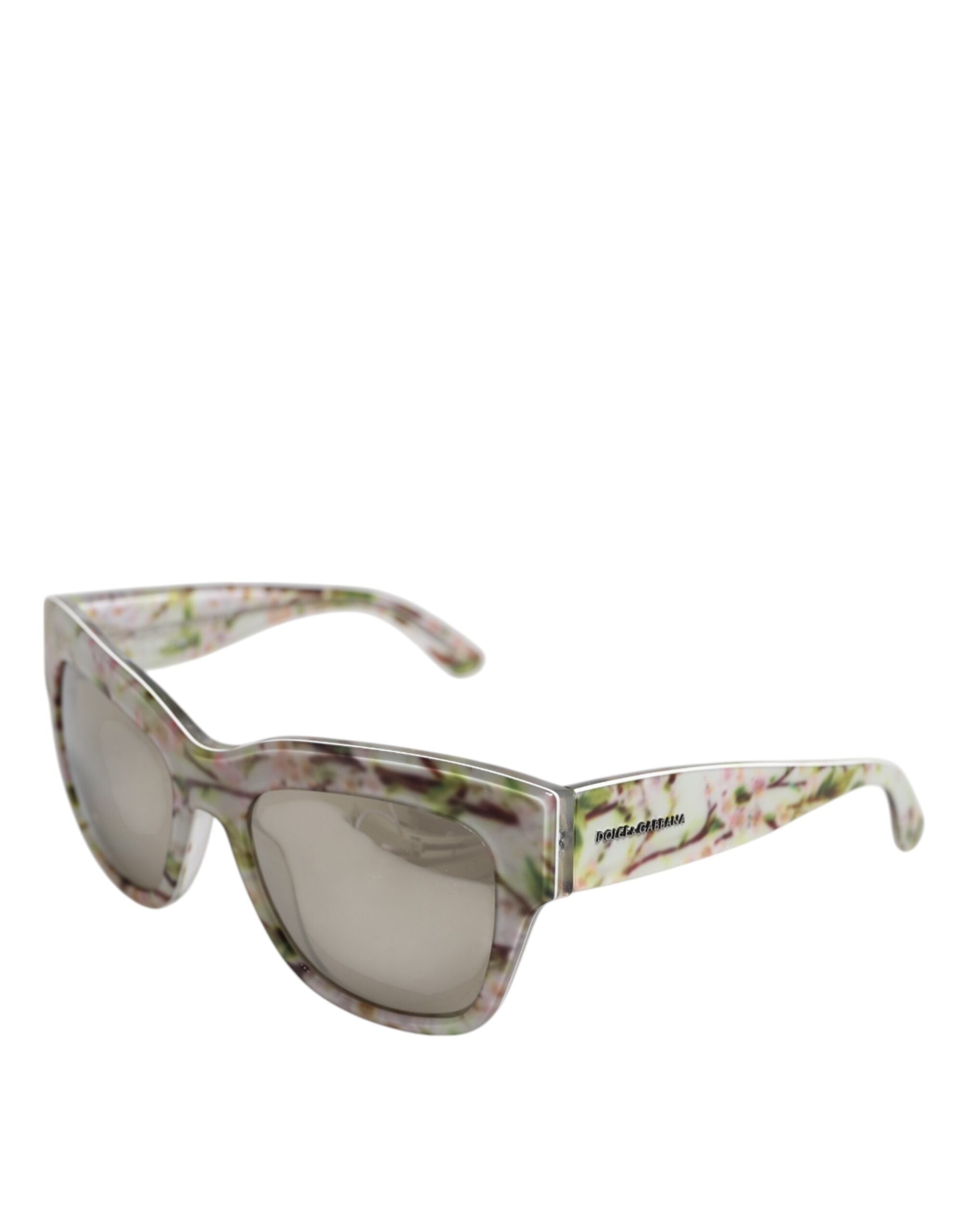 Dolce & Gabbana Weiße DG4231F Floral Acetat Rectangle Shades Sonnenbrille