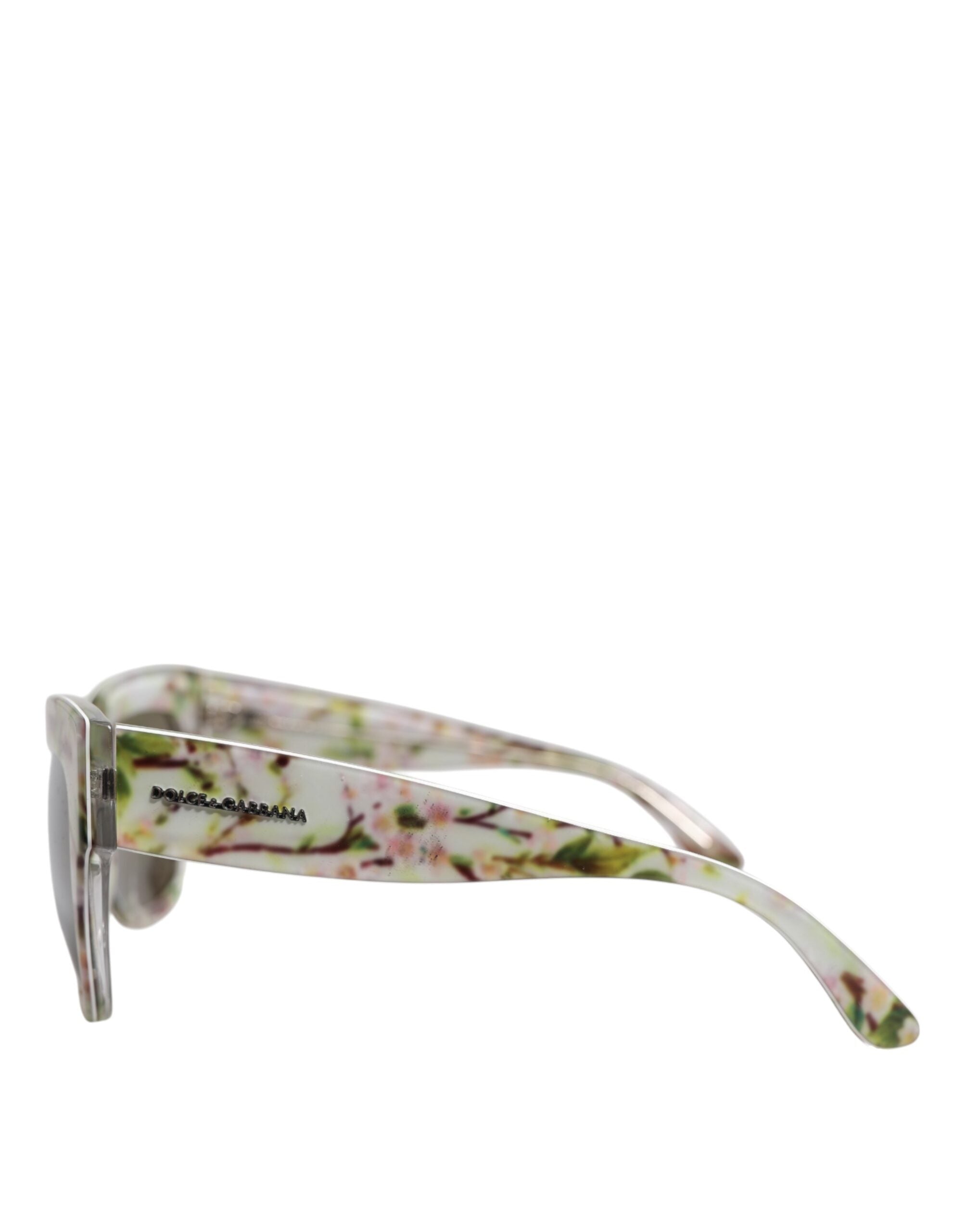Dolce & Gabbana Weiße DG4231F Floral Acetat Rectangle Shades Sonnenbrille