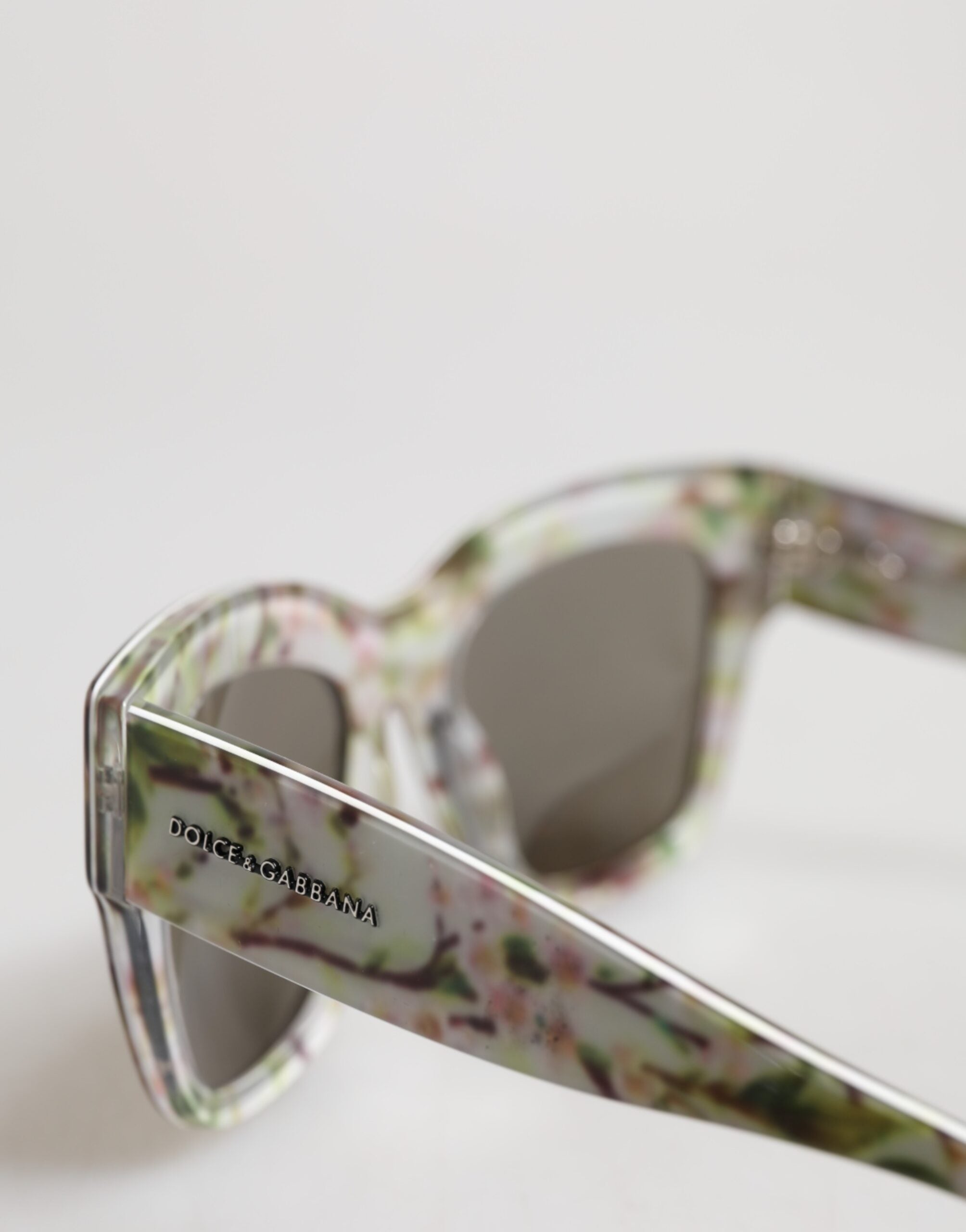 Dolce & Gabbana Weiße DG4231F Floral Acetat Rectangle Shades Sonnenbrille