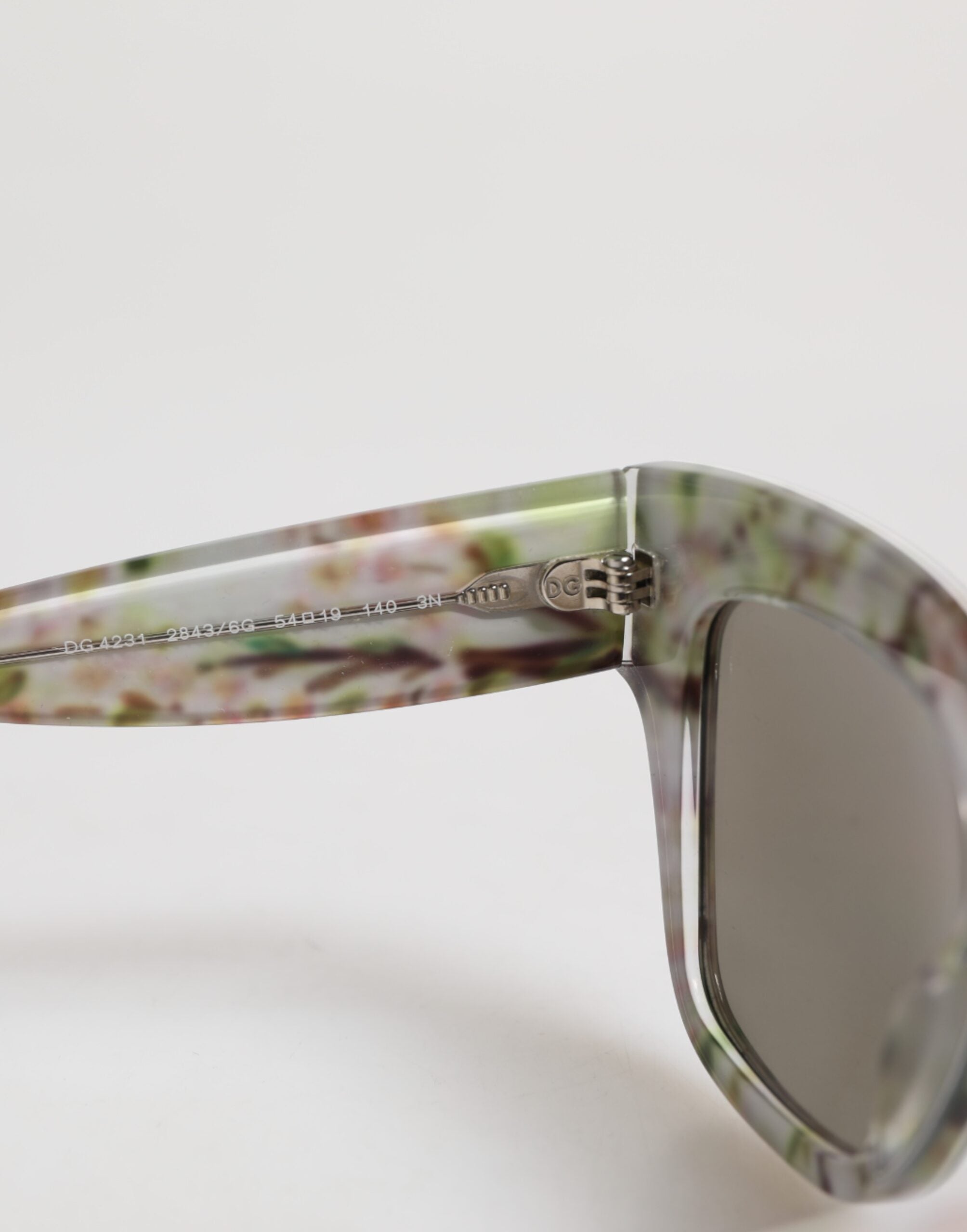 Dolce & Gabbana Weiße DG4231F Floral Acetat Rectangle Shades Sonnenbrille