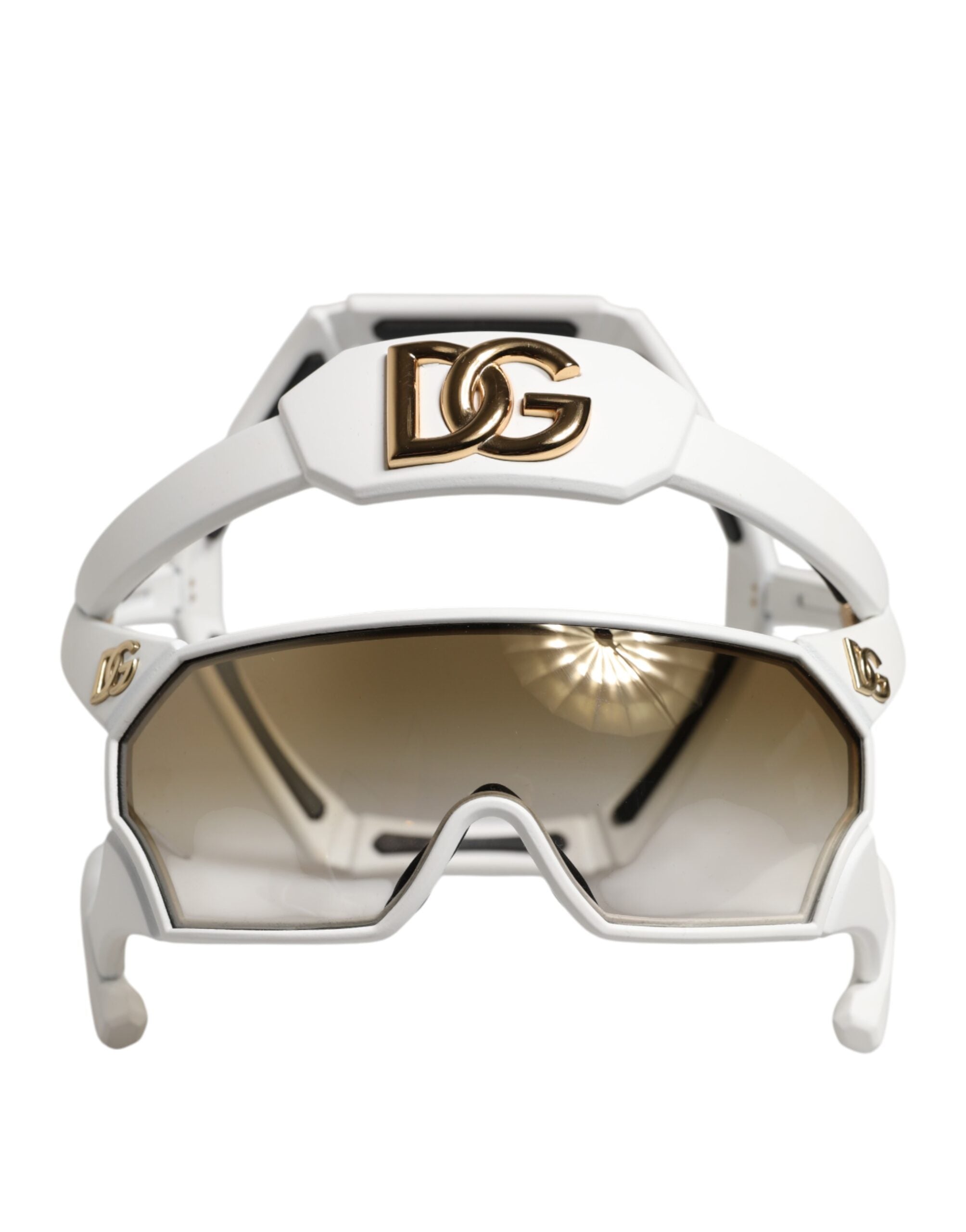 Dolce & Gabbana Weiße Acetatmaske der nächsten Generation Eyewear-Sonnenbrille