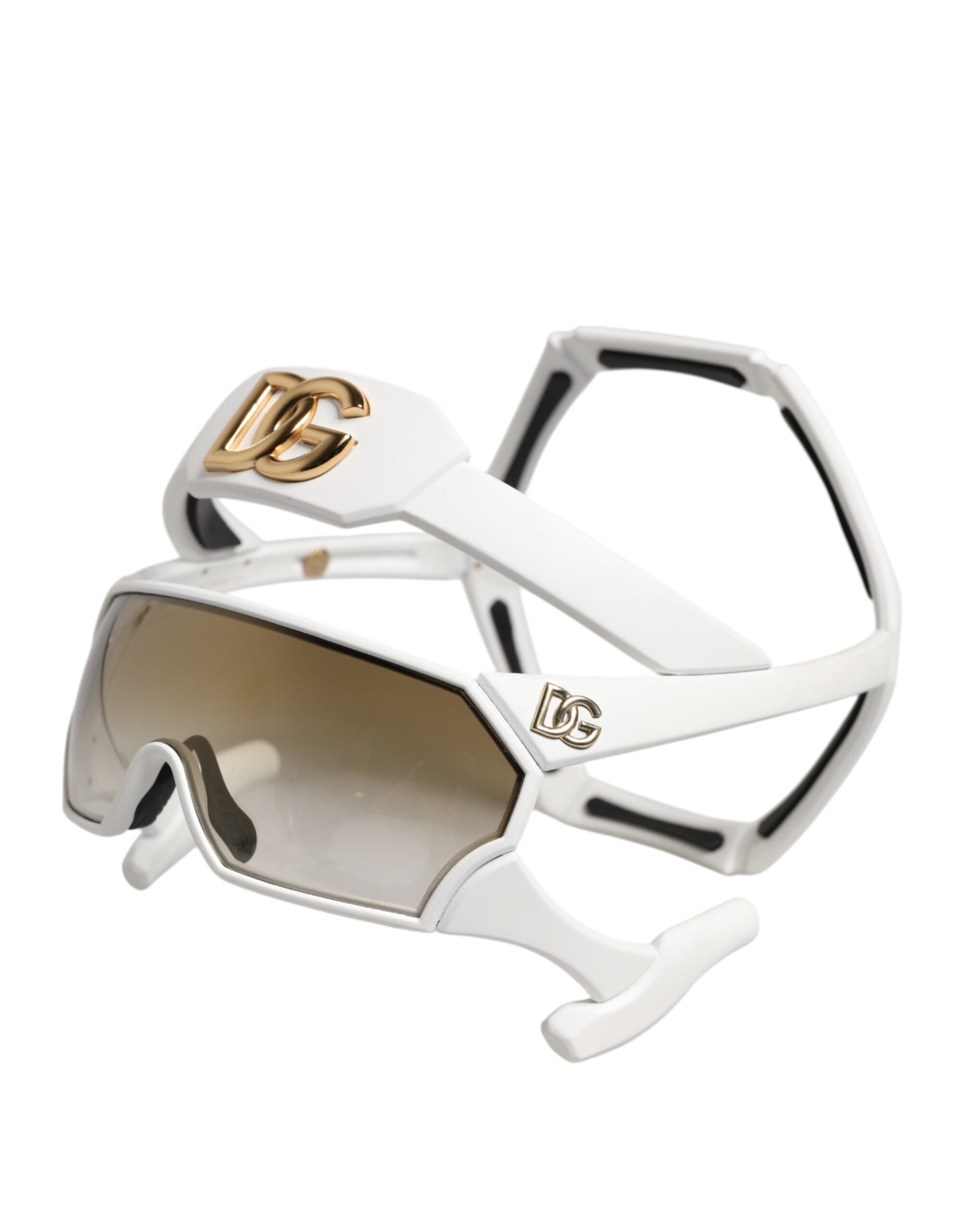 Dolce & Gabbana Weiße Acetatmaske der nächsten Generation Eyewear-Sonnenbrille