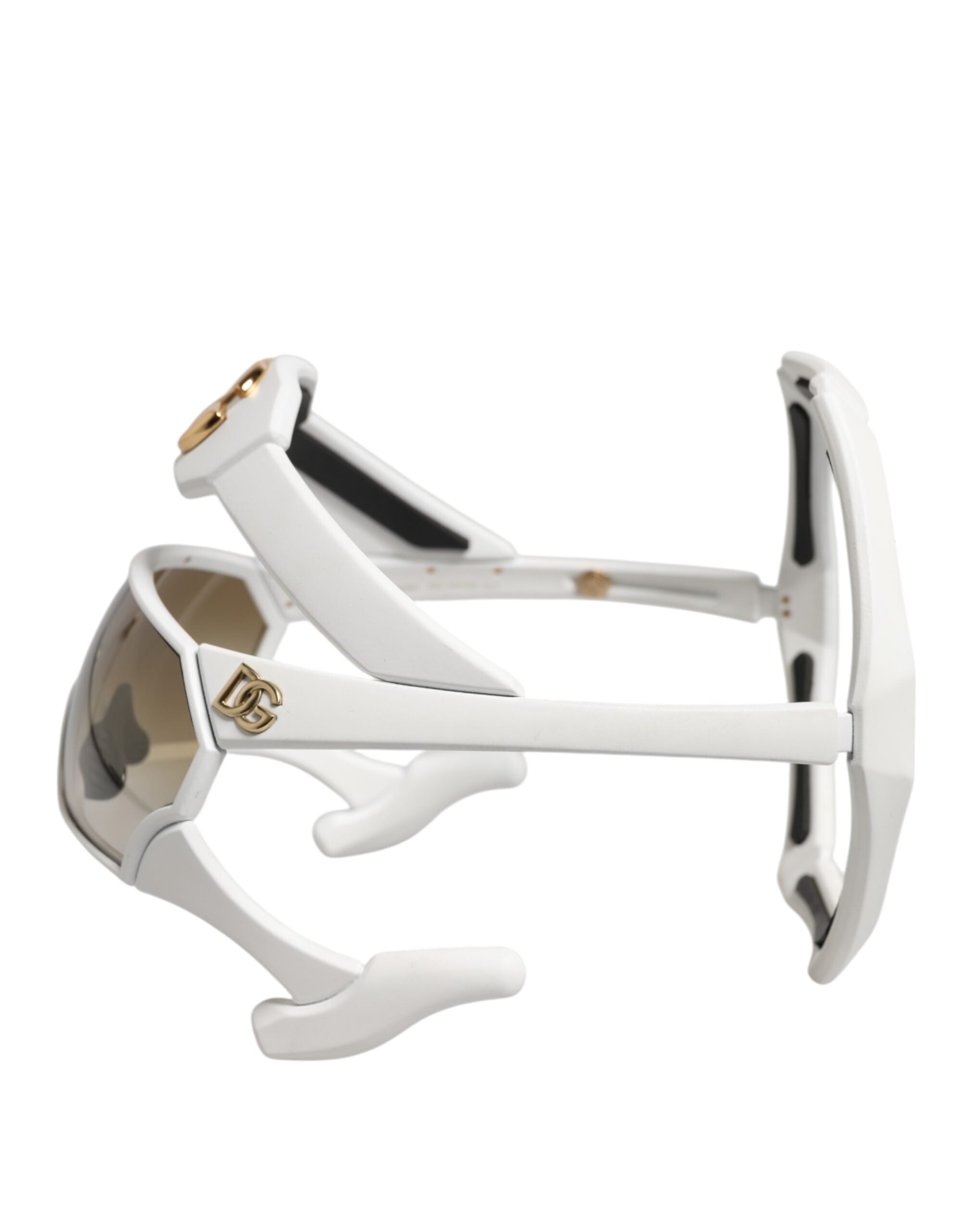 Dolce & Gabbana Weiße Acetatmaske der nächsten Generation Eyewear-Sonnenbrille