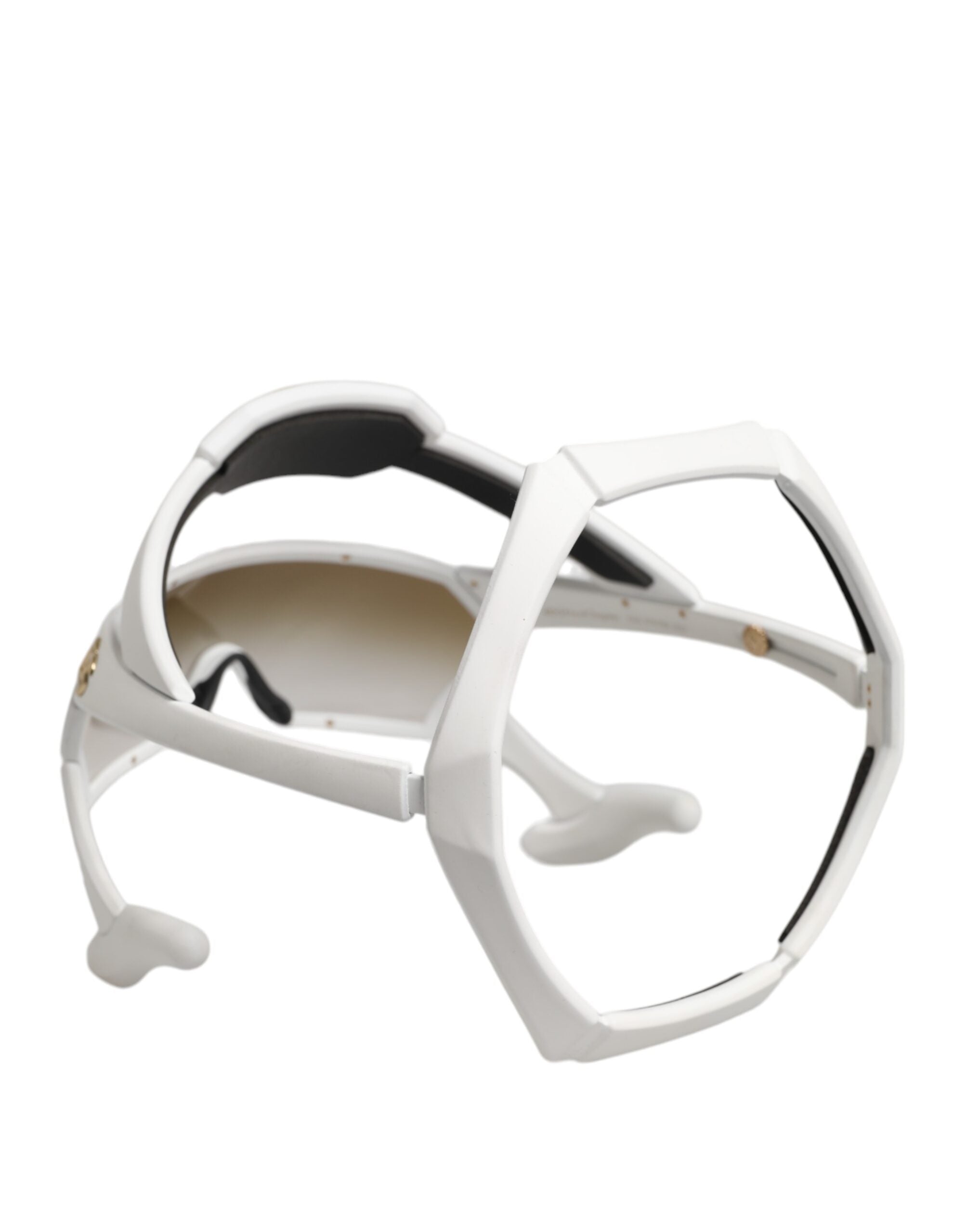Dolce & Gabbana Weiße Acetatmaske der nächsten Generation Eyewear-Sonnenbrille