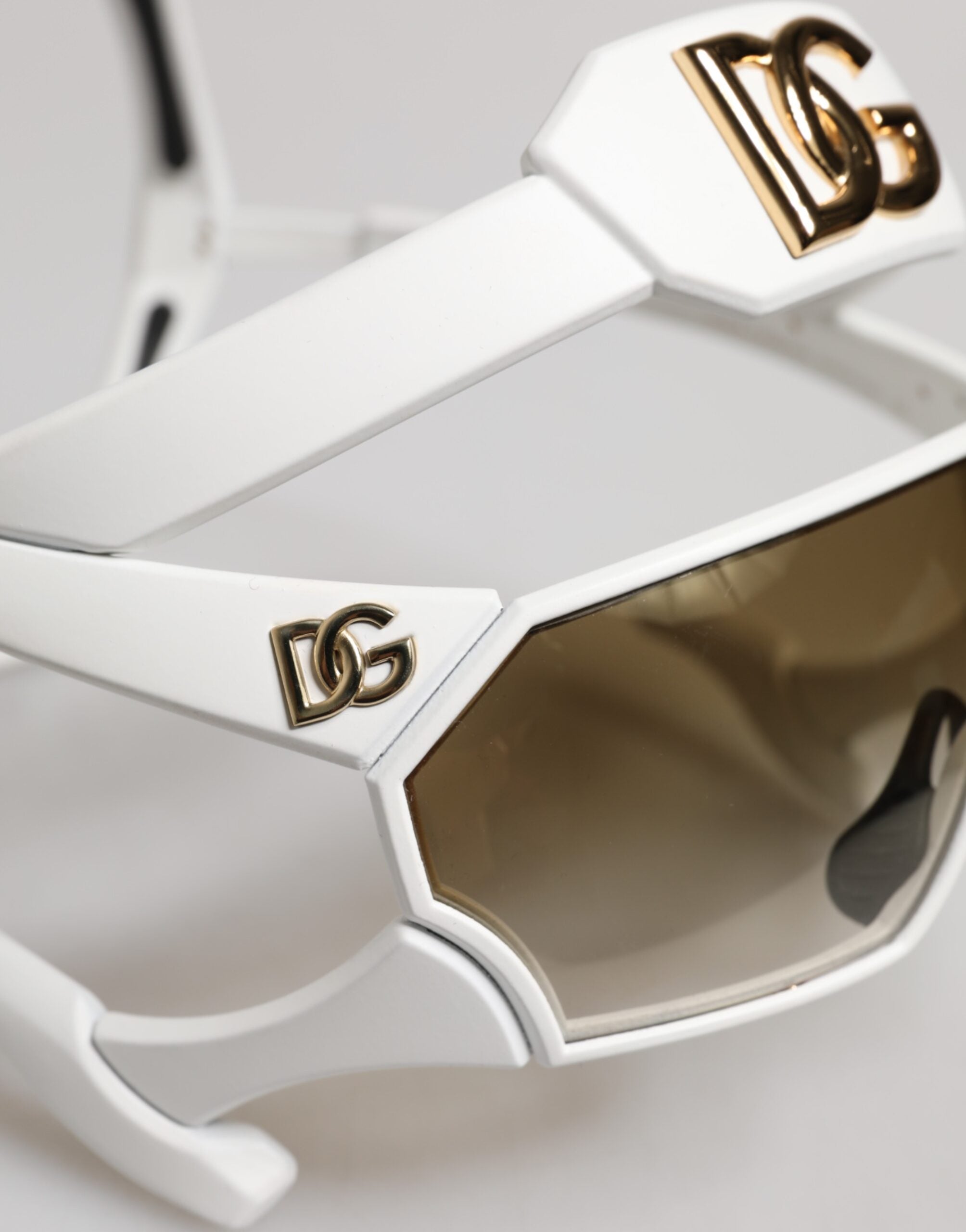 Dolce & Gabbana Weiße Acetatmaske der nächsten Generation Eyewear-Sonnenbrille