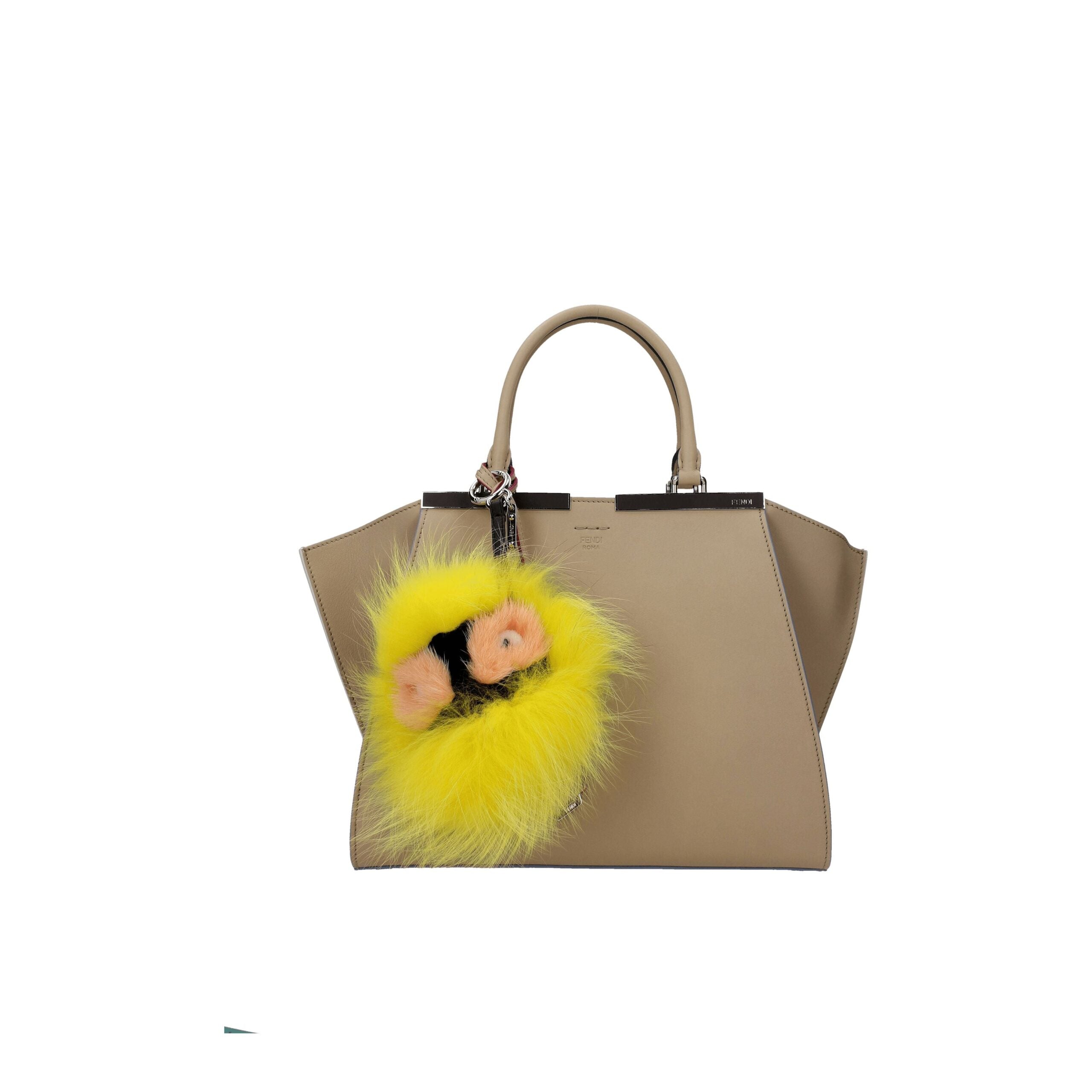 Fendi Gelbe Pelz-Schlüsselanhänger