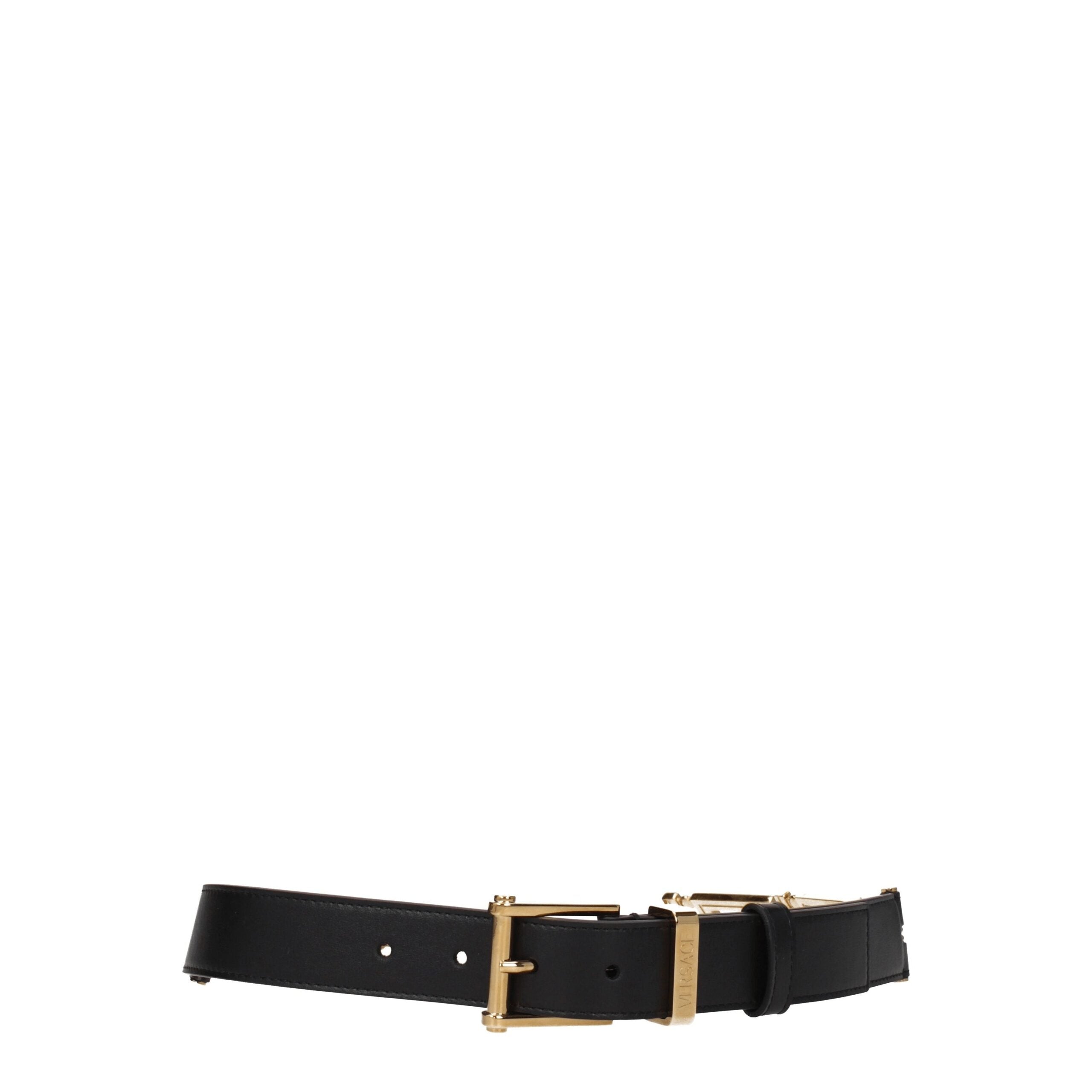 Versace Schwarzes Leder Regular Gürtel