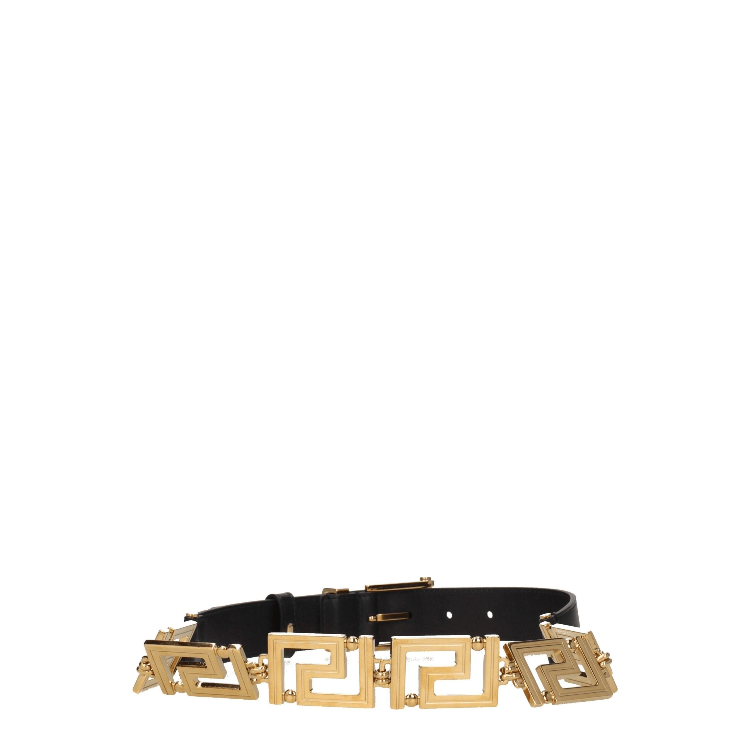 Versace Schwarzes Leder Regular Gürtel