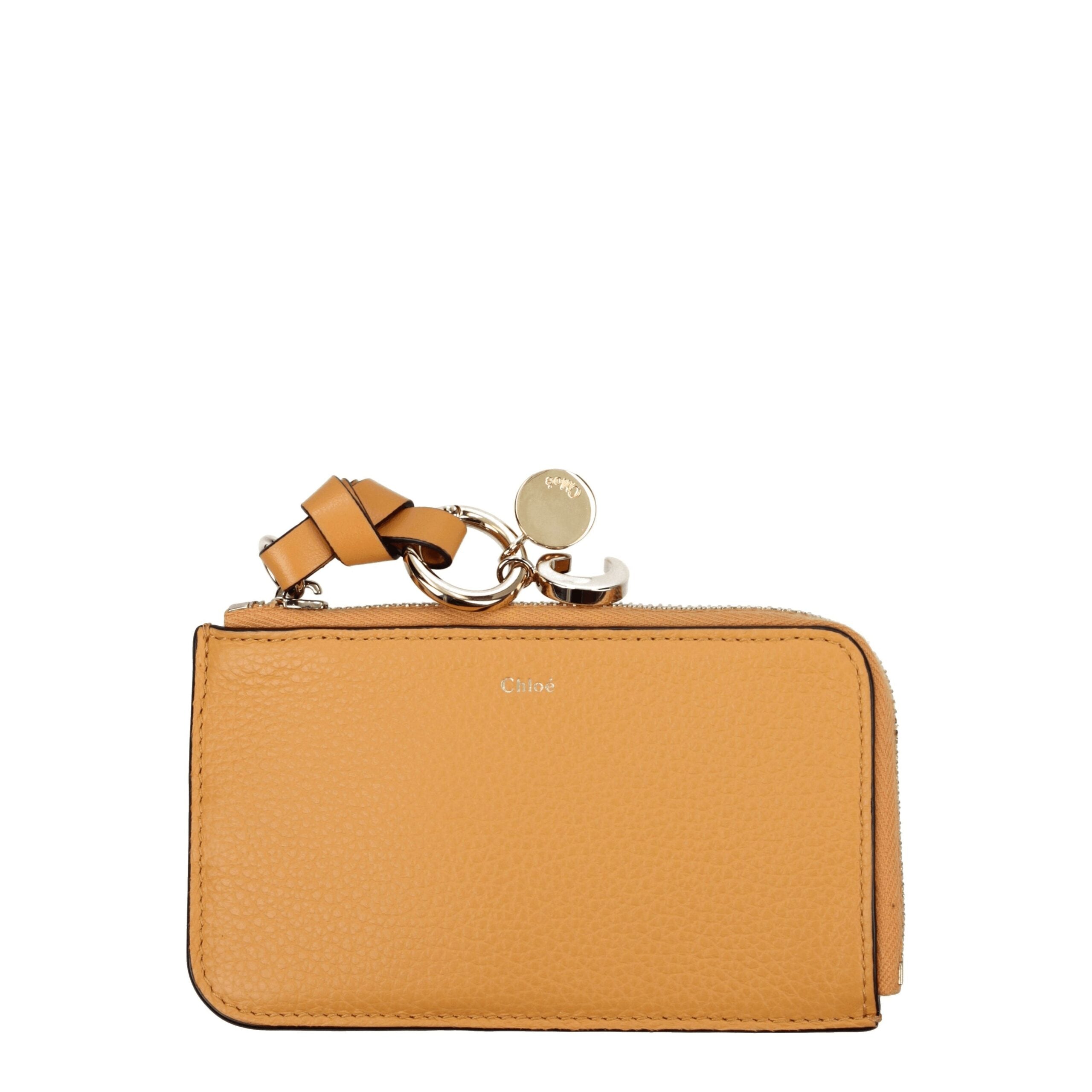 Chloé Orangefarbene Leder-Geldbörsen