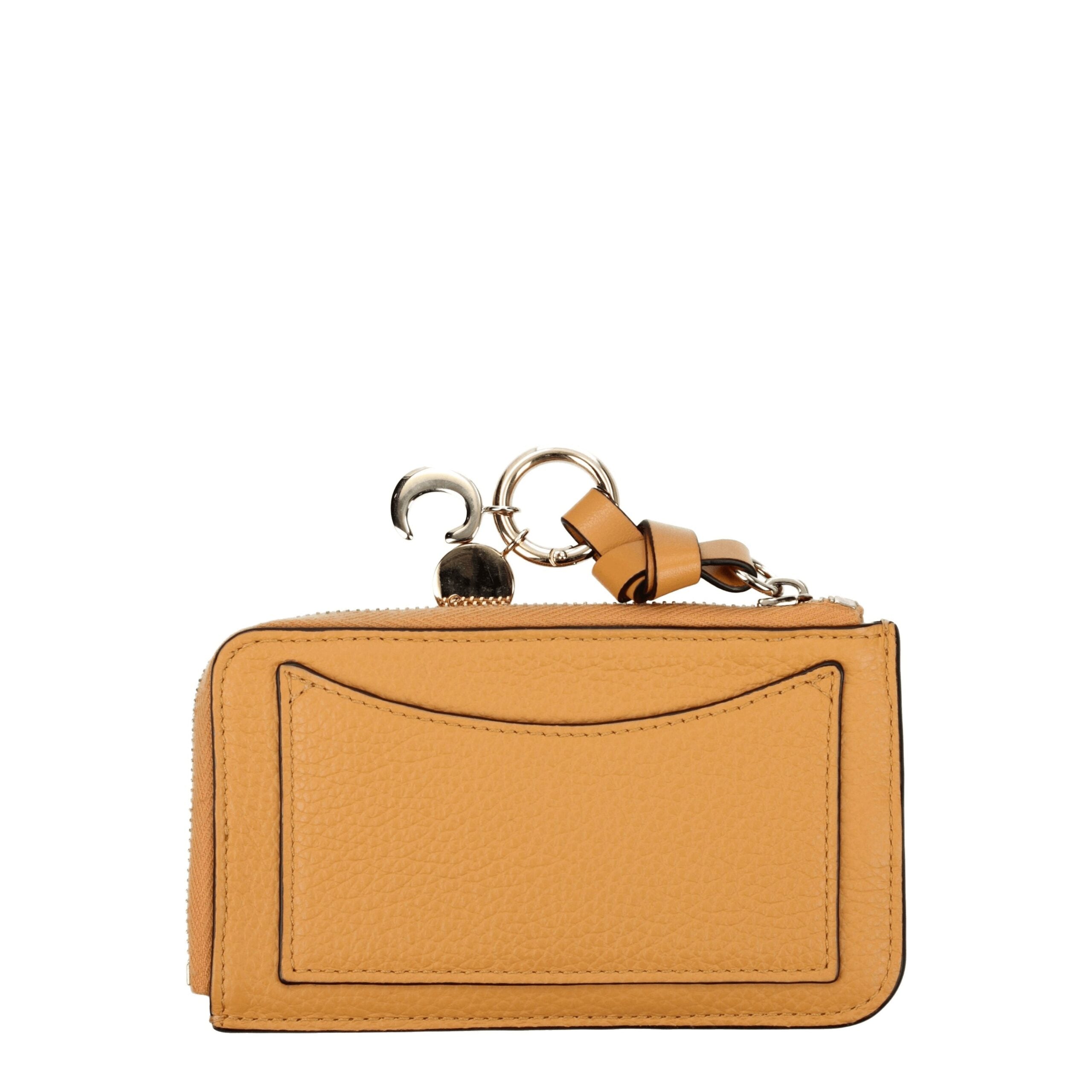 Chloé Orangefarbene Leder-Geldbörsen
