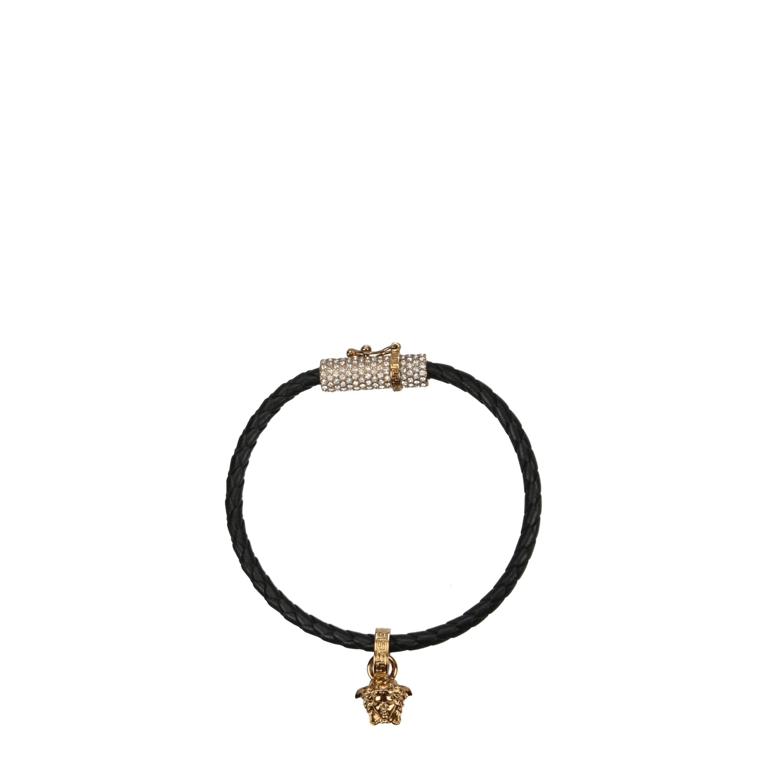 Versace Schwarze Lederarmbänder