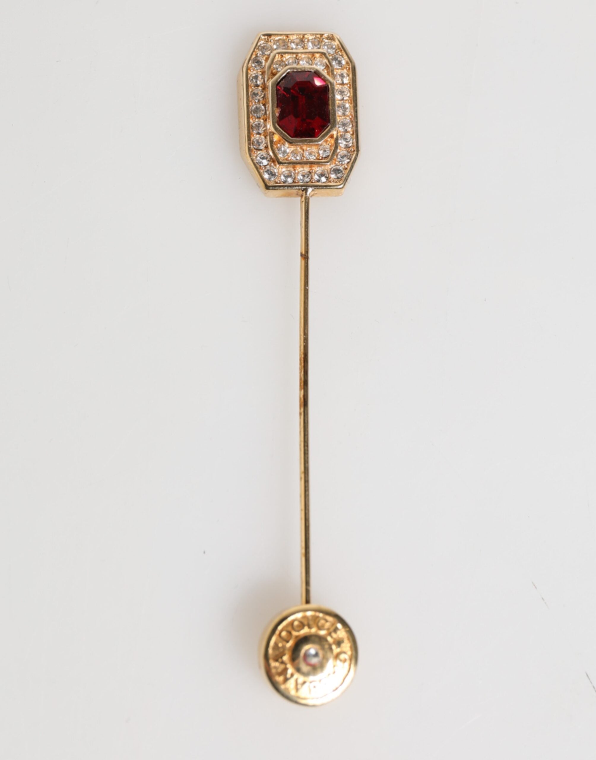 Dolce & Gabbana Strass verzierte Sterling Silber Kragen Brosche Pin