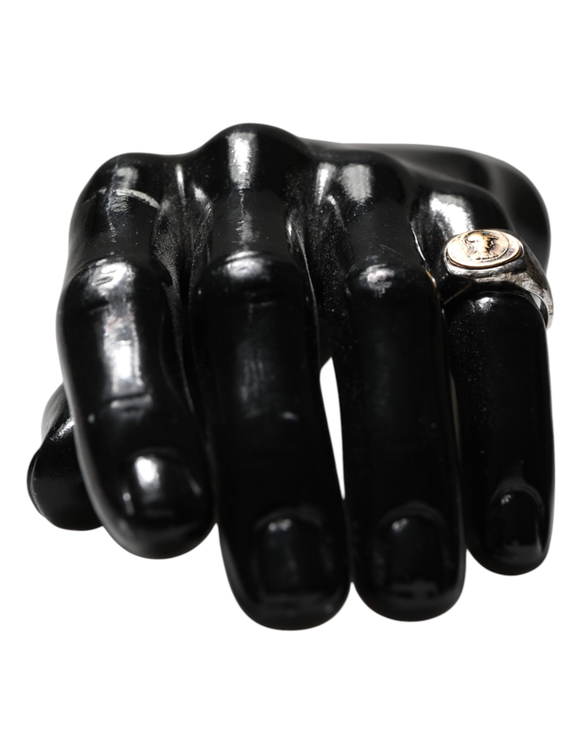 Dolce & Gabbana Silber Ton graviert zwei Farbe Echtmessing Ring