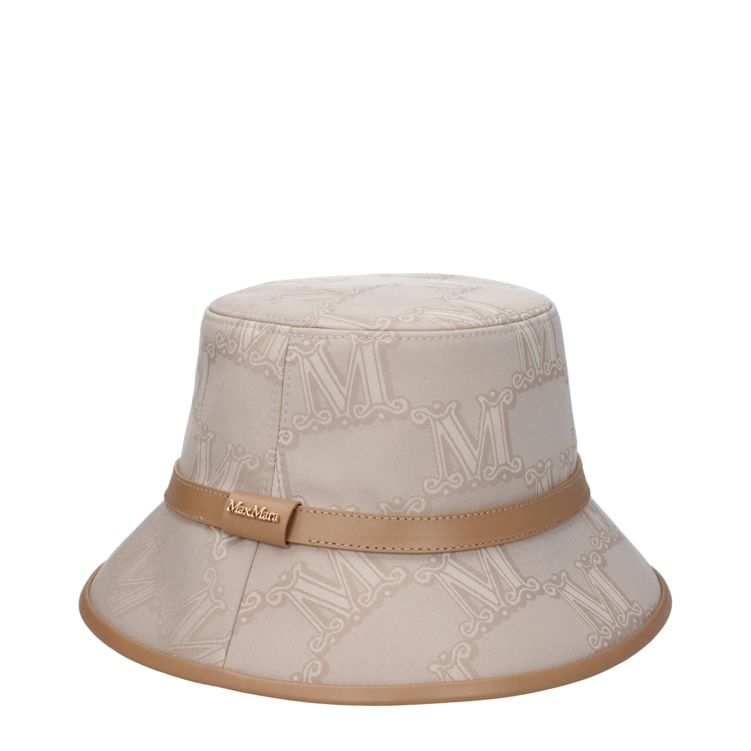 Max Mara Beige Baumwolle Eimer Hüte
