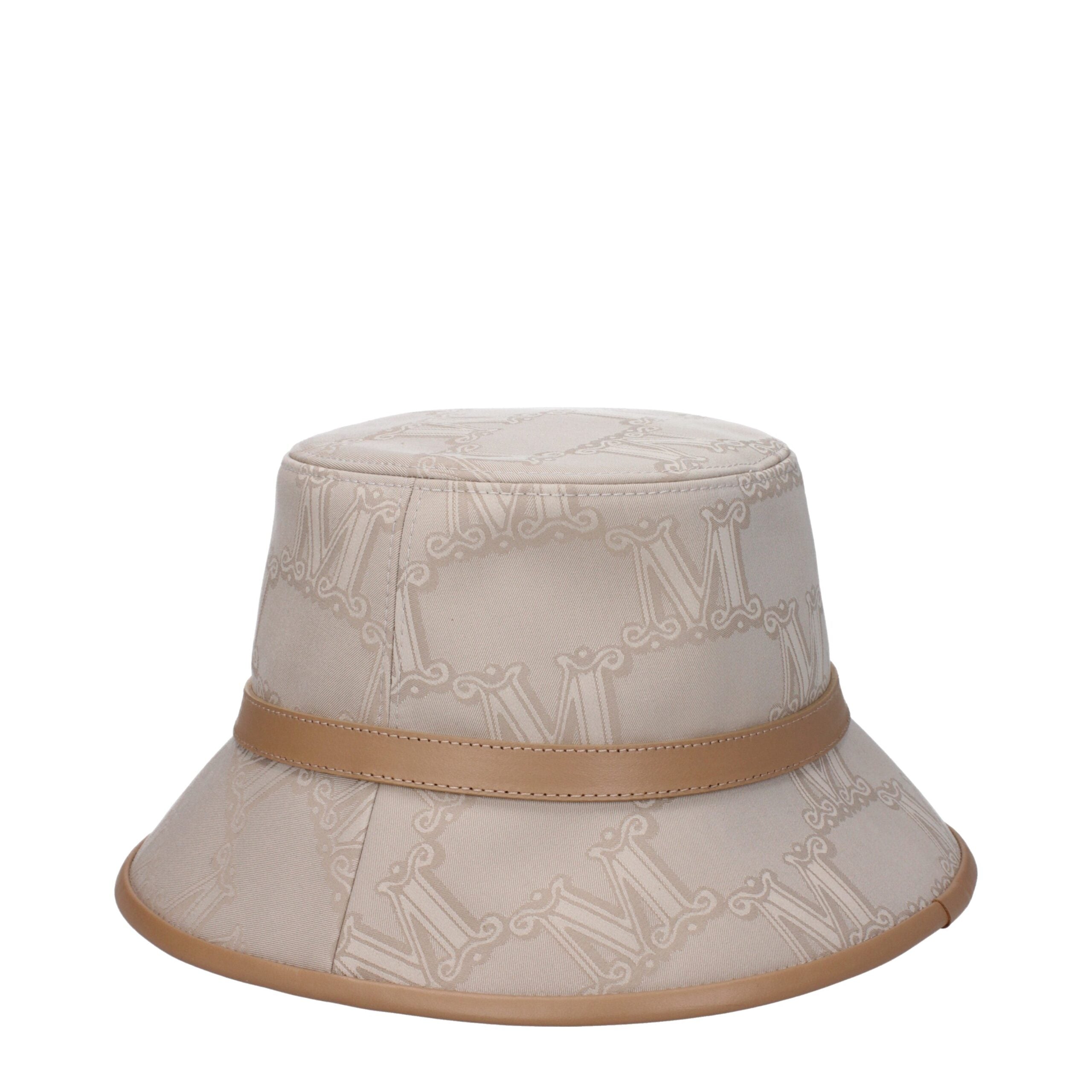 Max Mara Beige Baumwolle Eimer Hüte